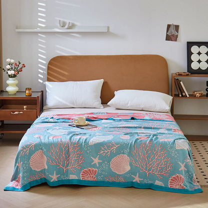 Coral Marine ​​Plants Breathable Reversible Quilt - image 9