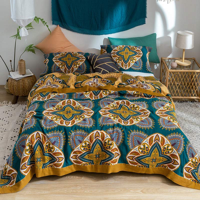 Ownkoti Multicolor Cotton Reversible Design Lightweight Quilt - image 4