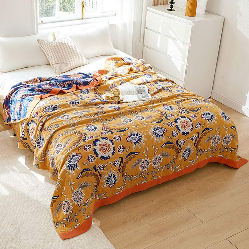 Flower Clusters Cotton Reversible Quilt - image 2