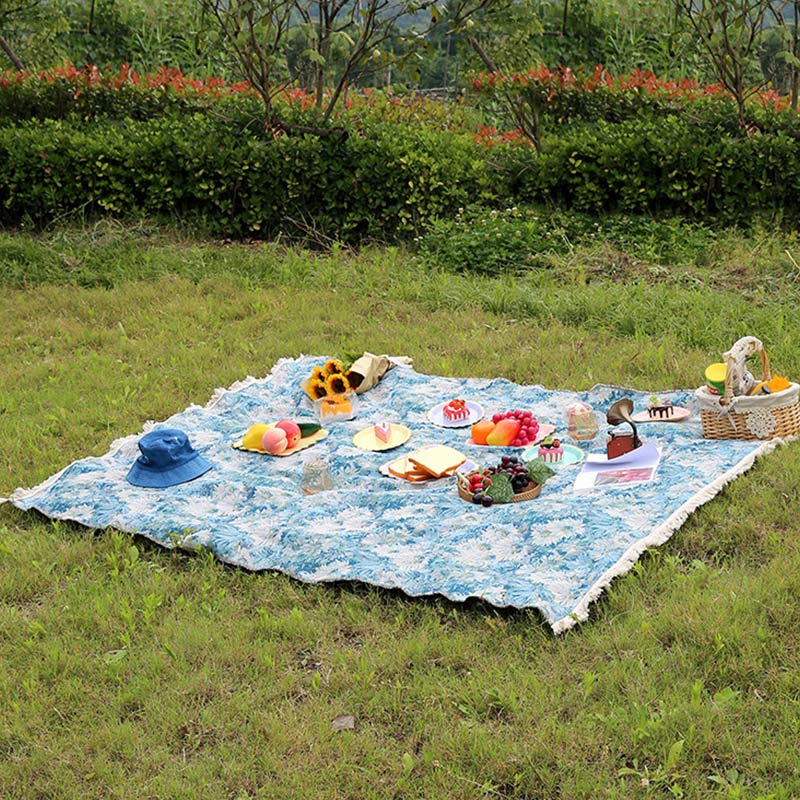 Oil Painting Style Flower Picnic Blanket - image 2