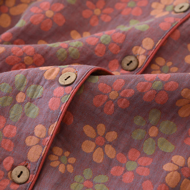 Cotton Gauze Long Sleeves Pajama Set - image 9