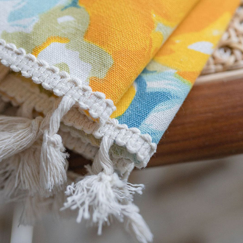 Yellow Flower Cotton Linen Curtain - image 7