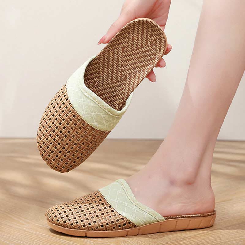 Modern Hollow-out Anti-slip Flax Slippers - image 5