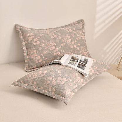 Ownkoti Cherry Blossoms Pattern Cotton Gauze Quilt - 2PCS Pillowcases - 19" × 29" - image 6