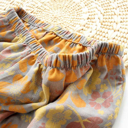 Yellow Daisy Lapel Cotton Loungewear Set - image 5