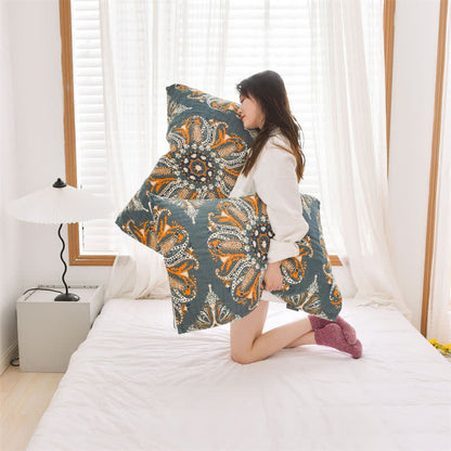 Dark Cyan Flower Pattern Pillow Towel (2PCS) - image 6