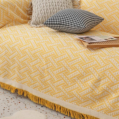 Ownkoti Soft Tassel Blanket Reversible Sofa Cover - image 3