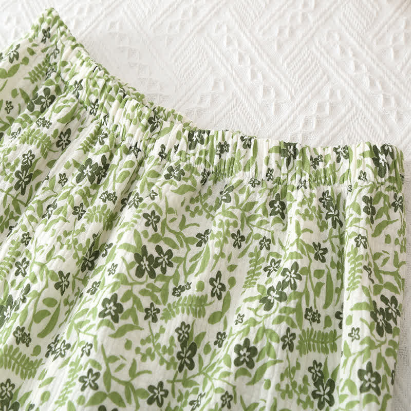 Pastoral Style Floral Cotton Loungewear Set - image 4