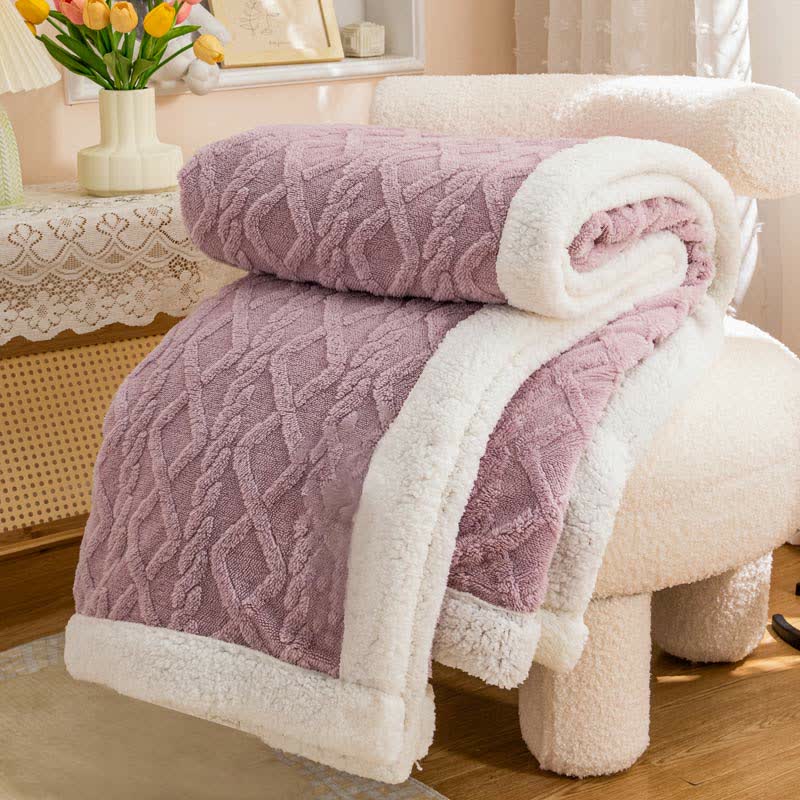 Puffy Cozy Reversible Throw Blanket - Purple - 79" x 90" - image 10