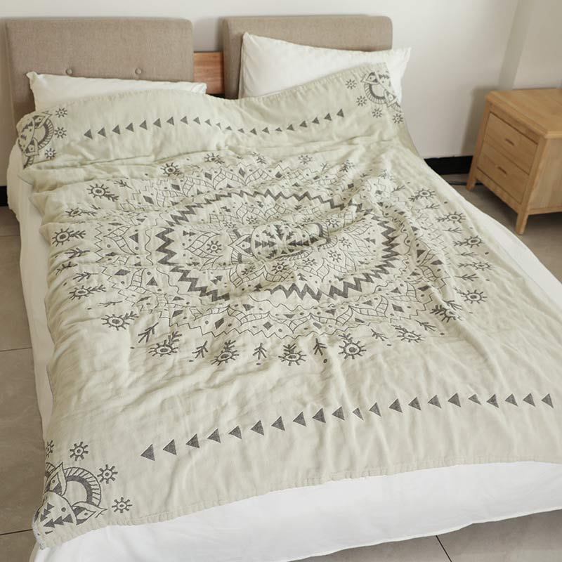 Ownkoti Chic Mandala Reversible Flower Cotton Quilt - image 1