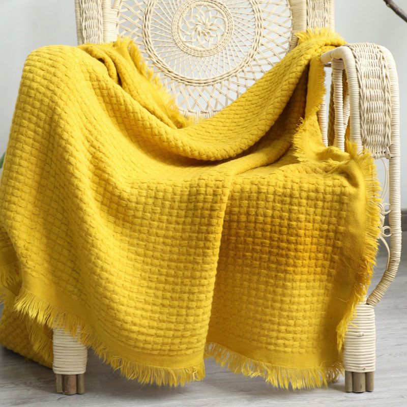 Ownkoti Home Decor Solid Color Comfy Blanket - Yellow - 50" x 60" - image 4