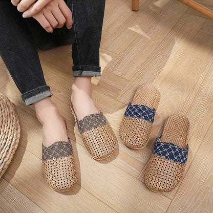 Modern Hollow-out Anti-slip Flax Slippers - image 2