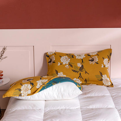 Yellow Flower Cotton Gauze Pillow Towel (2PCS) - image 6