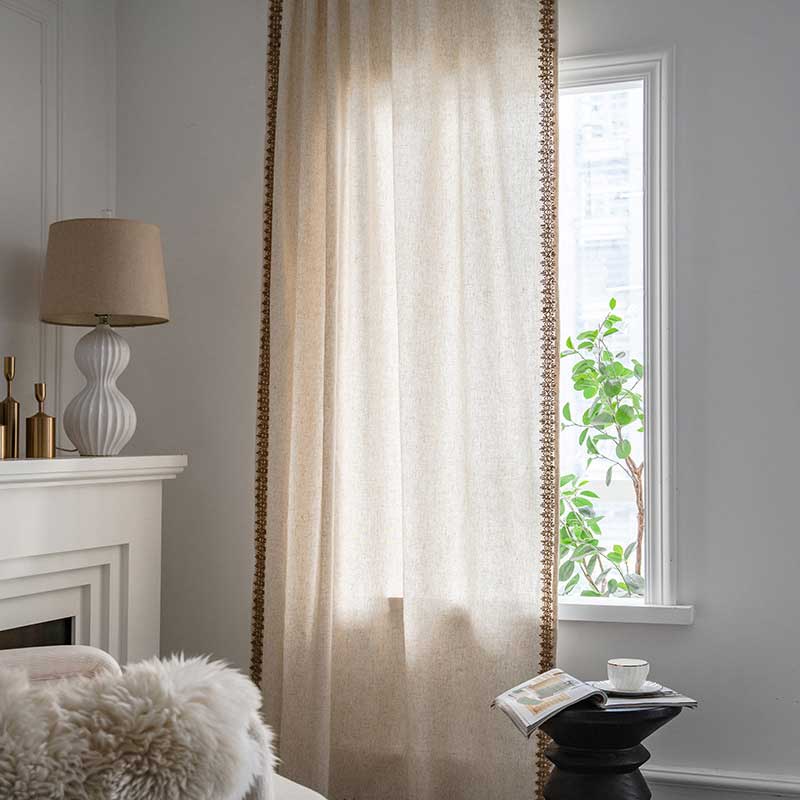 Bohemian Beige Semi-Blackout Curtain - image 4