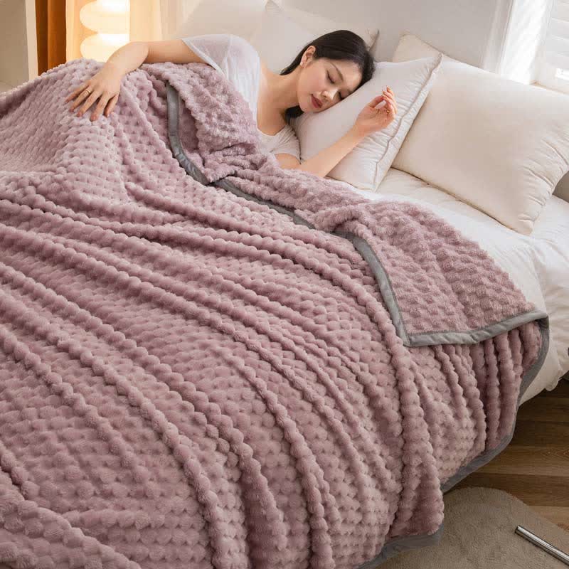 Solid Color Soft Velvet Reversible Blanket - Gray Pink - Queen - image 6