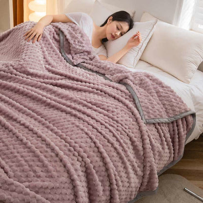 Solid Color Soft Velvet Reversible Blanket - Gray Pink - Queen - image 6