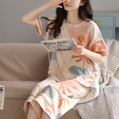 Flower Leaf Print Cotton Loungewear Set - image 2