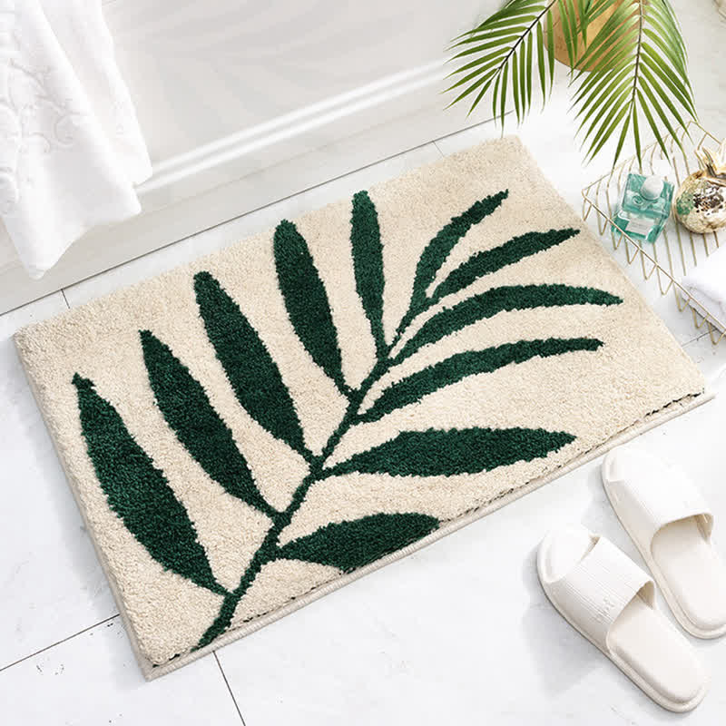 Ownkoti Green Leaf Print Soft Non-Slip Floor Rug - image 9
