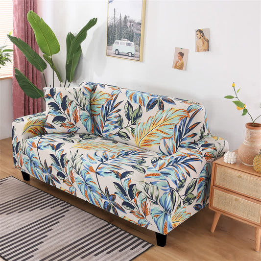 Ownkoti Forest Leaf Sofa Cover with One Pillowcase - 4-Seater 92" - 118" (235cm - 300 cm) - image 0