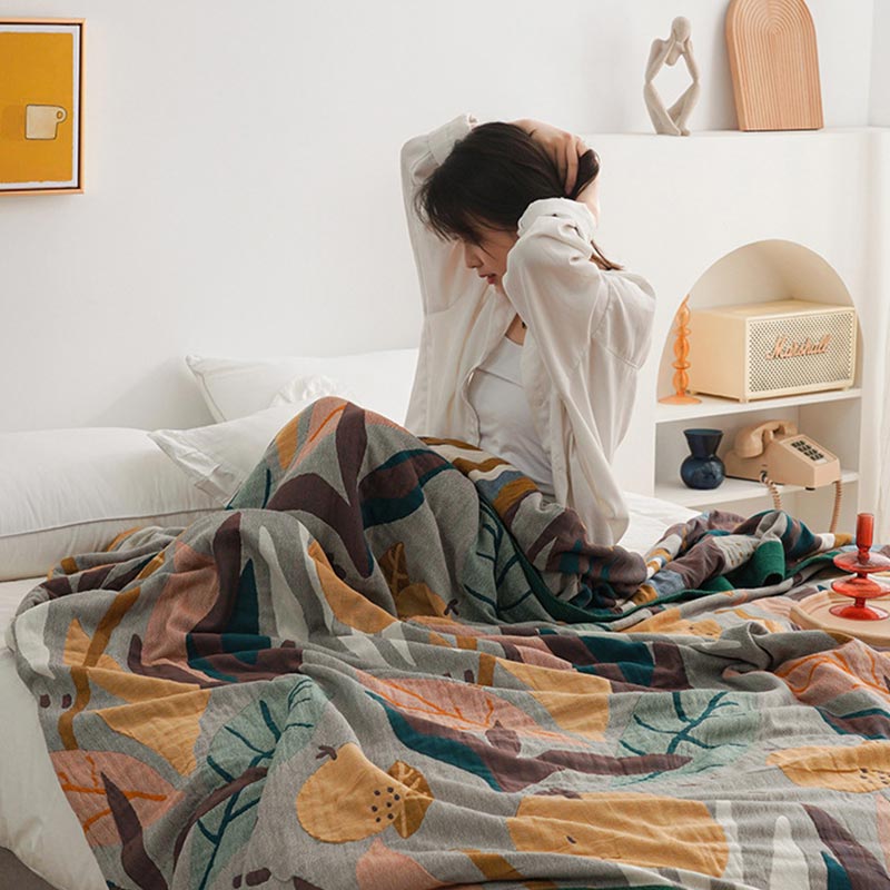 Reversible Design Cotton Fruit Quilt Lightweight - image 2