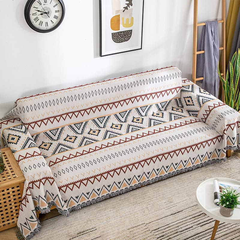 Ownkoti Indian Geometric Blanket Reversible Sofa Cover - image 1