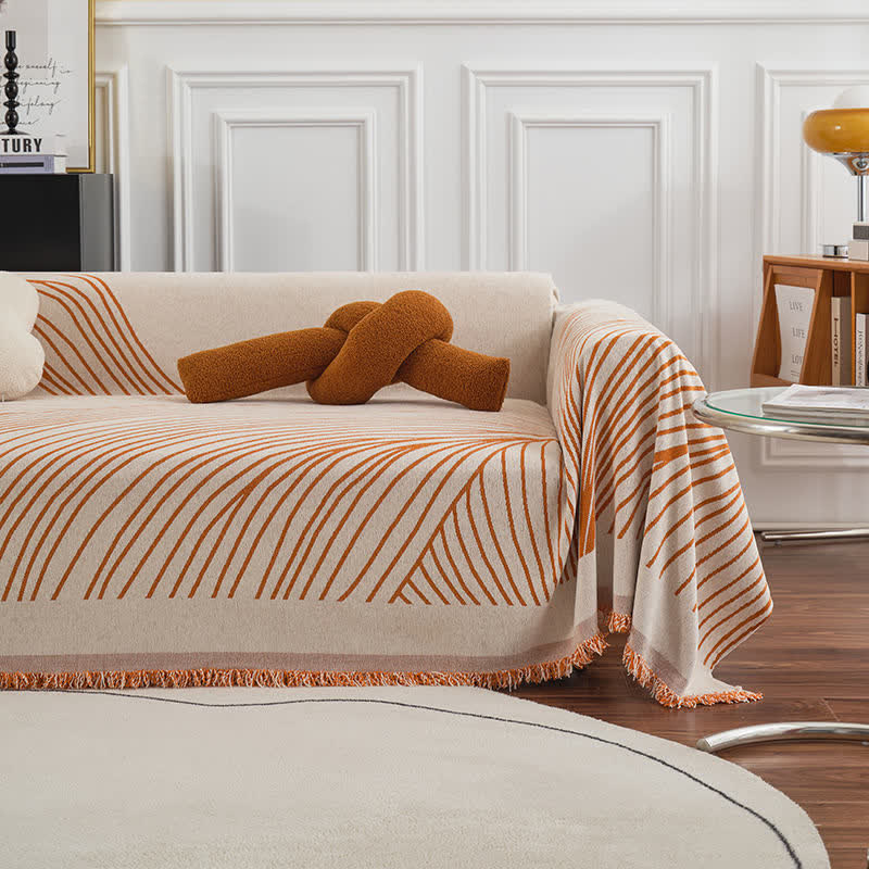 Ownkoti Chenille Abstract Stripe Sofa Protector - image 12