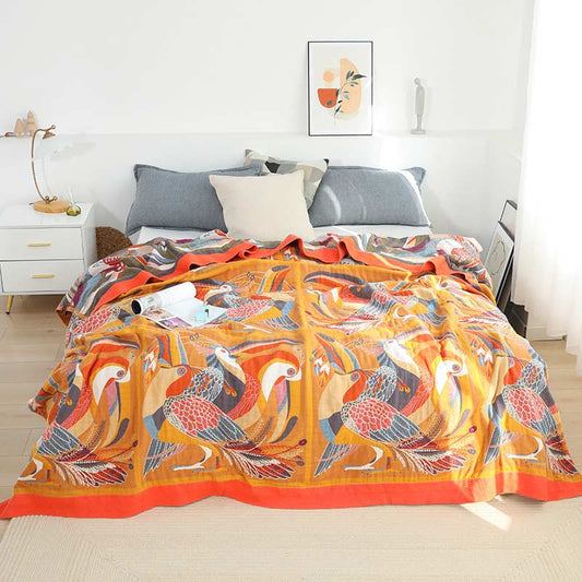 Toucan Bird Reversible Cotton Soft Quilt - As Picture - King - image 0