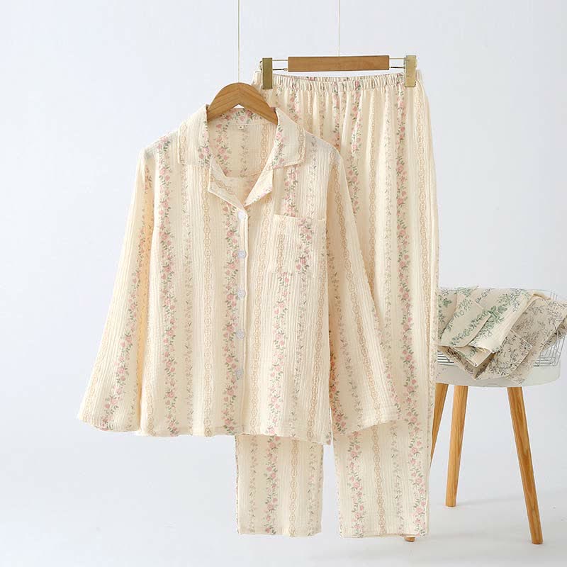 Forest Style Pure Cotton Loungewear Set - Pattern 1 - XL - image 2