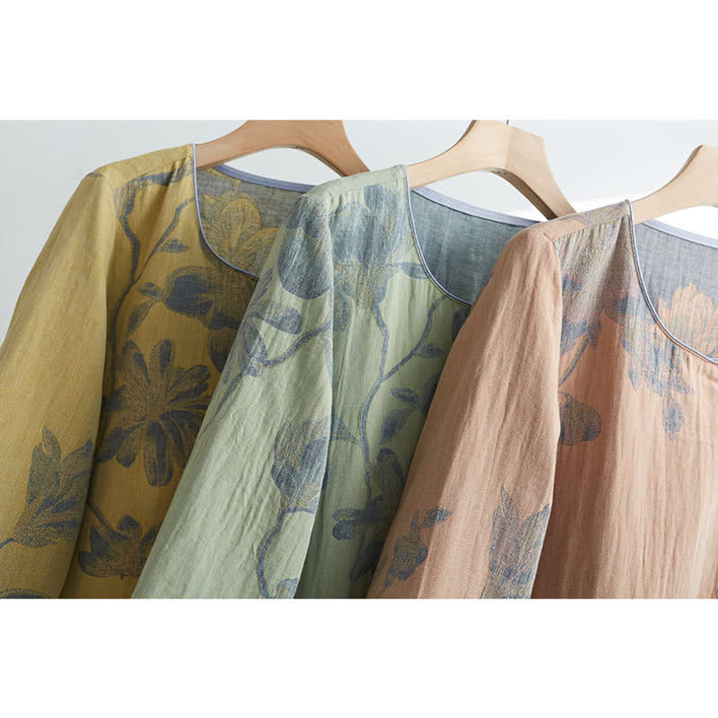 Floral Comfy Cotton Round-neck Loungewear Set - image 4