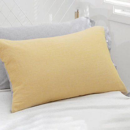 Simple Pure Color Button Cotton Pillowcase (2PCS) - image 1