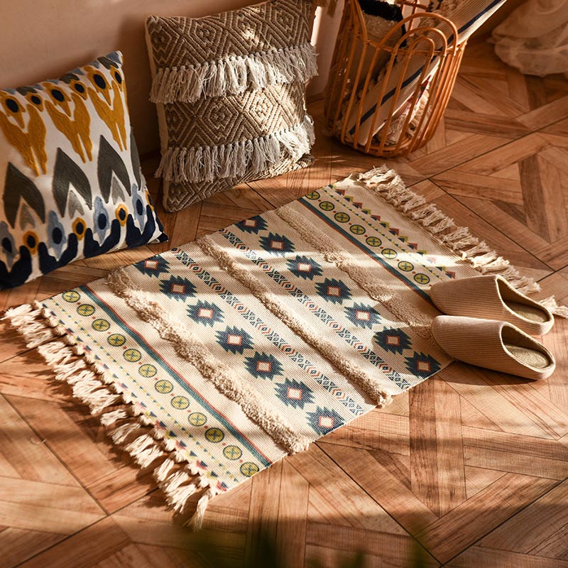 Ownkoti Bohemian Pattern Weave Entryway Tassels Rug - As Picture - 23" × 35" - image 0