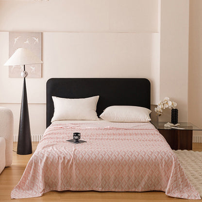 Multicolor Rhombus Pattern Bamboo Fiber Quilt - Pink - Queen - image 0