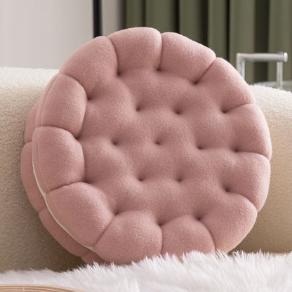Cute Biscuit Circle Shape Seat Cushion - Pink - 35cm - image 6
