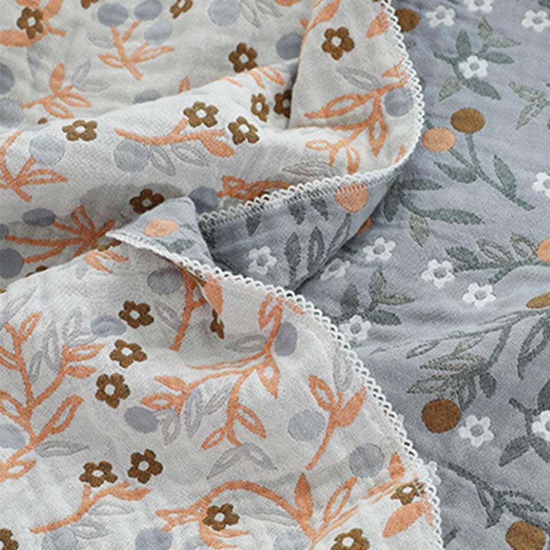 Retro Reversible Coverlet Soft Floral Quilt - image 9