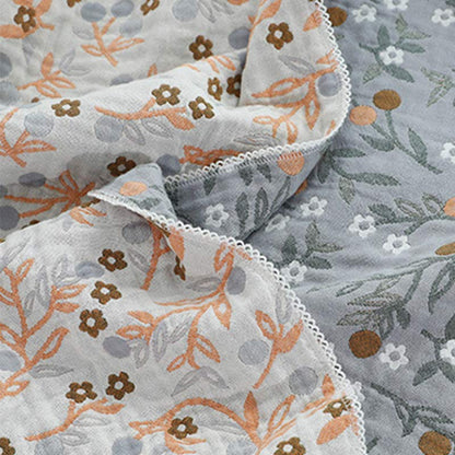 Retro Reversible Coverlet Soft Floral Quilt - image 9