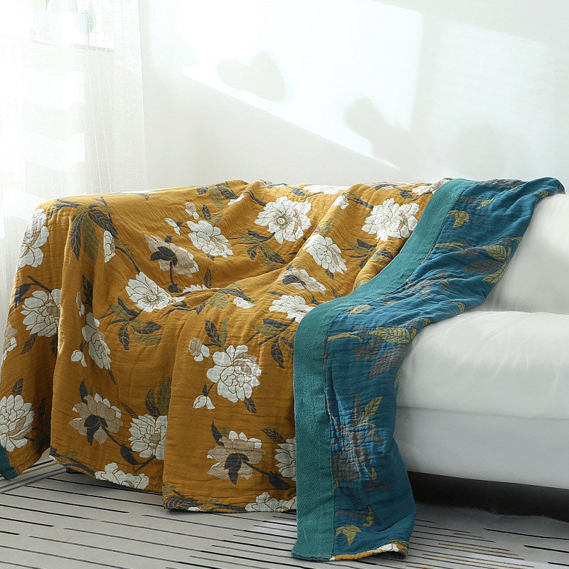 Ownkoti Cotton Flower Reversible Blanket Couch Cover - image 9