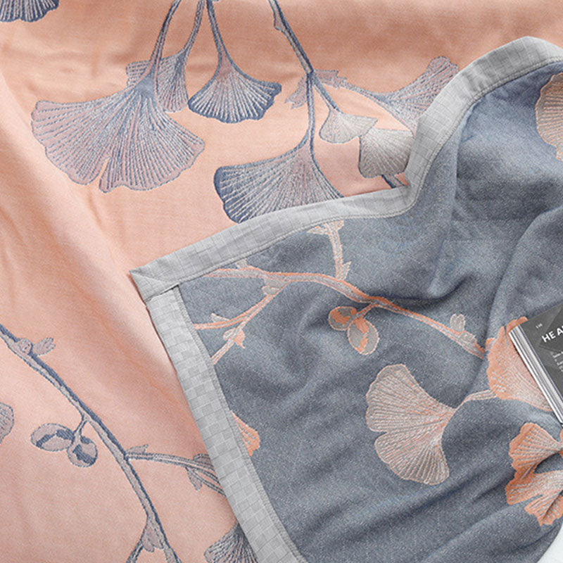 Ginkgo Leaf Cotton Gauze Reversible Quilt - image 12