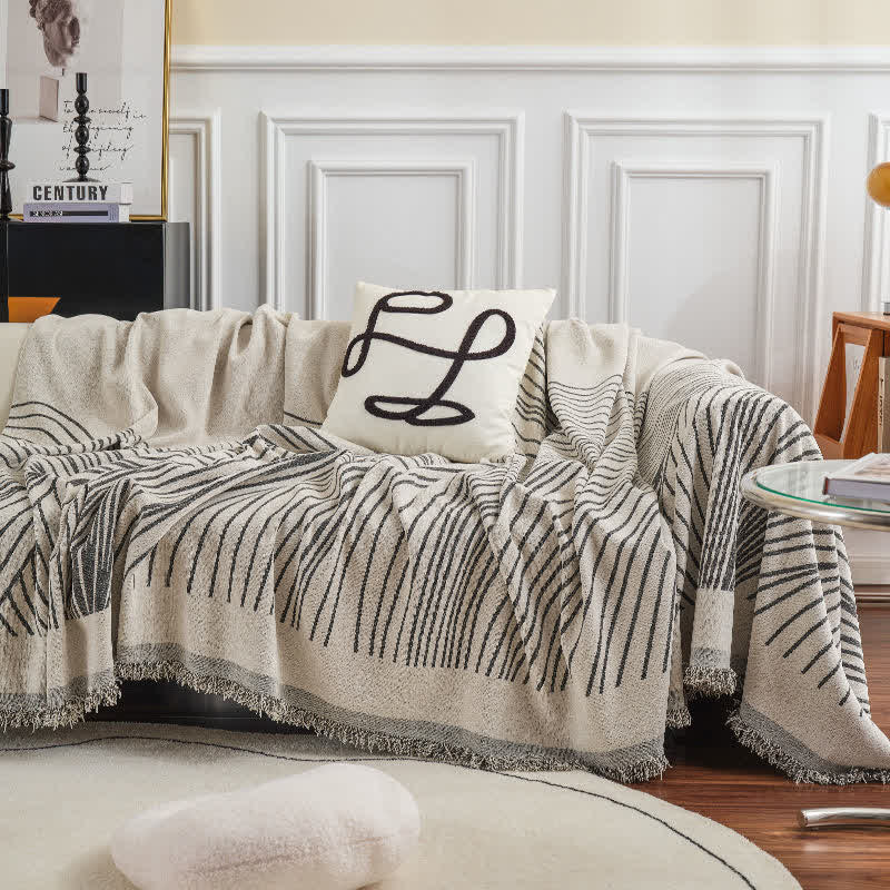 Ownkoti Chenille Abstract Stripe Sofa Protector - image 2