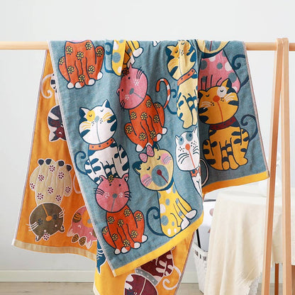 Ownkoti Cat Cotton Bath Towel Baby Blanket - As Picture - 80cm x 160cm - image 0