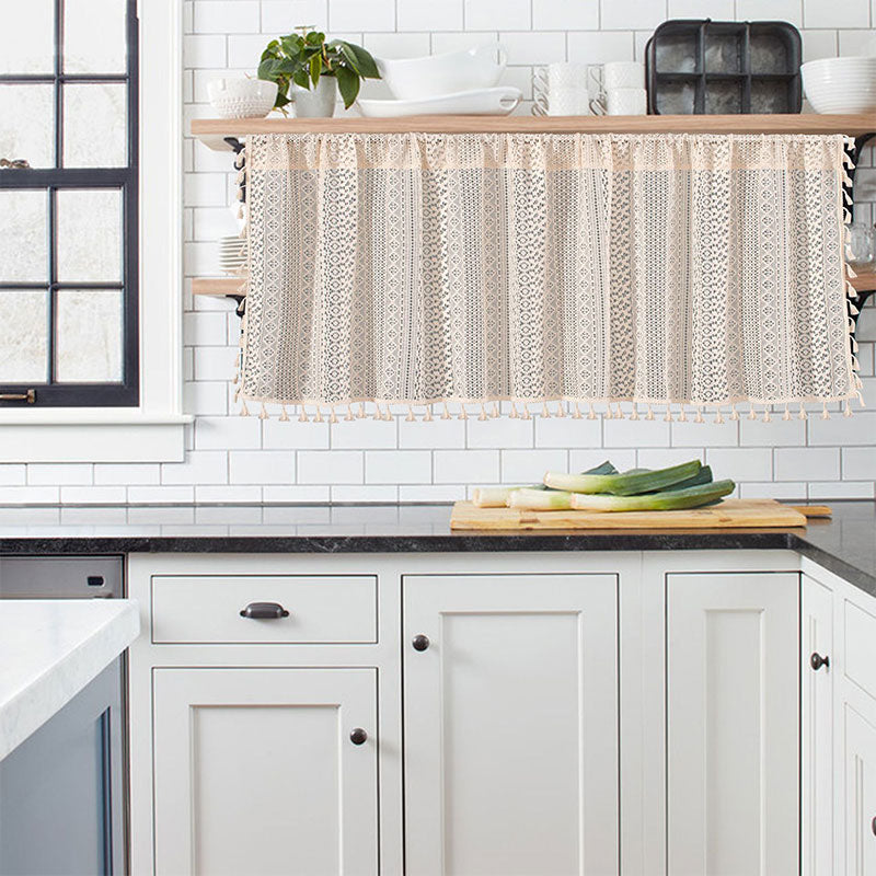 Lace Taseel Hollow-Out Tier Curtain - image 2