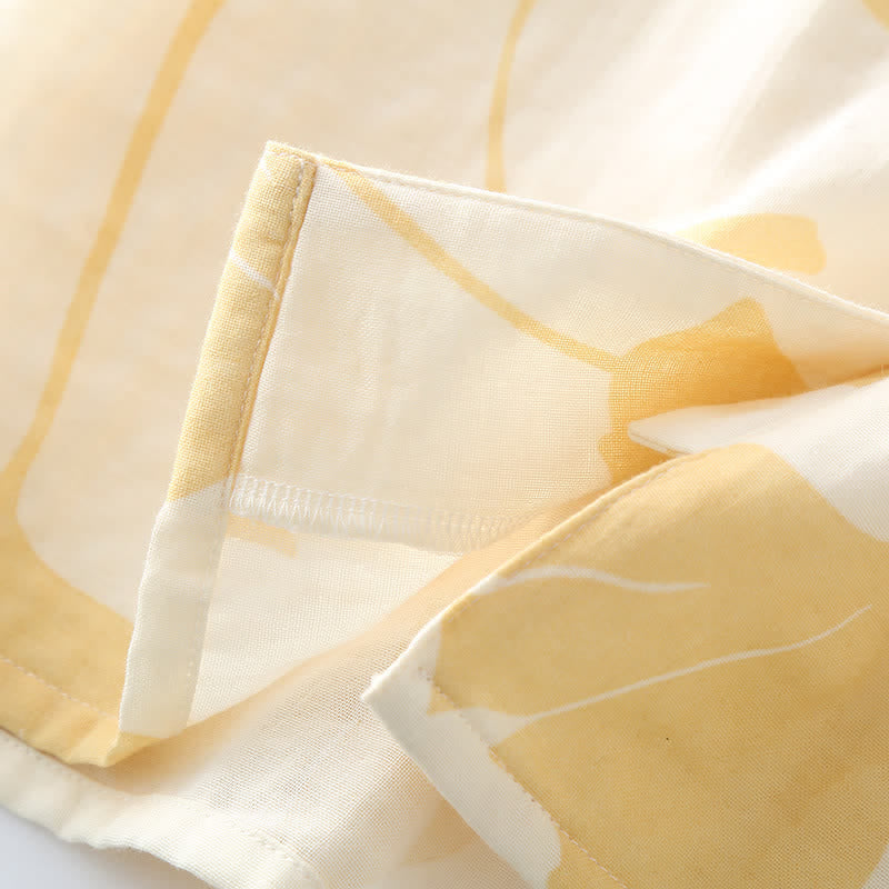 Ginkgo Leaf Bowknot Cotton Loungewear Set - image 6