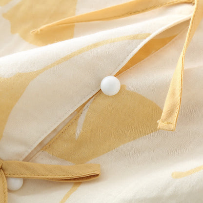 Ginkgo Leaf Bowknot Cotton Loungewear Set - image 5