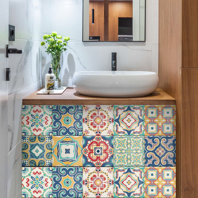 Ownkoti Colorful Mixed Pattern Wallpaper Tile Sticker (10PCS) - image 3