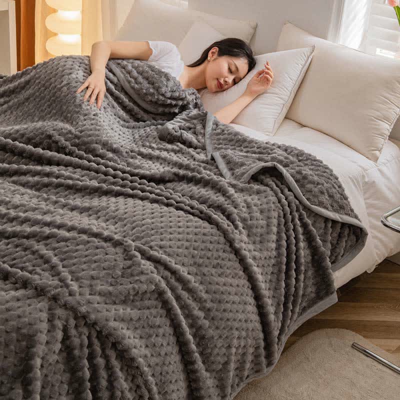 Solid Color Soft Velvet Reversible Blanket - Dark Gray - Queen - image 11