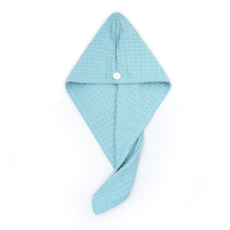 Waffle Weave Button Hair Drying Towel - image 5