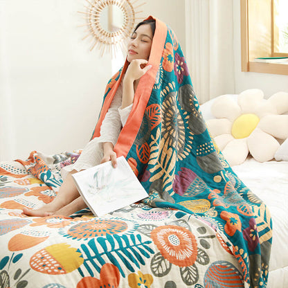 Ownkoti Orange Cartoon Flower Pattern Cotton Quilt - image 1