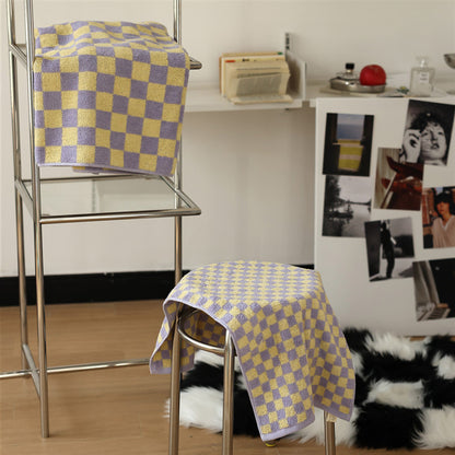 Retro Checkerboard Breathable Cotton Towel - image 9