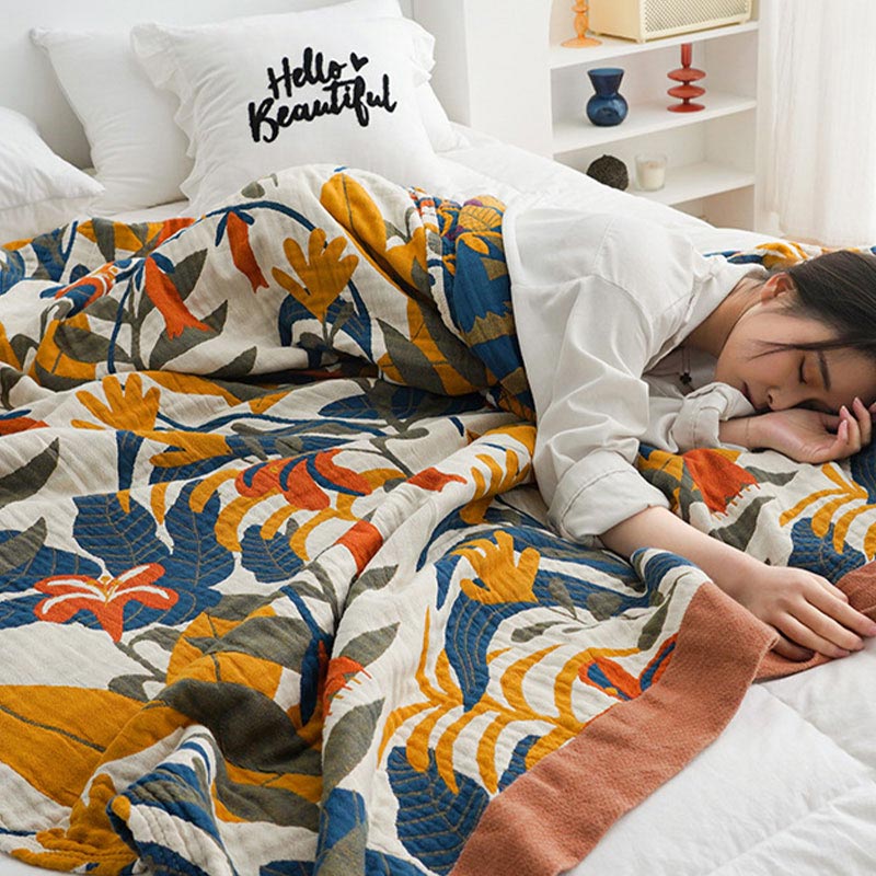 Goldenrod Flower Reversible Cotton Sofa Blanket - image 2