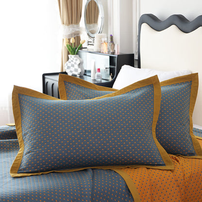 Breathable Soft Cotton Gauze Reverisible Quilt - 2PCS Pillowcases - Gray & Yellow - 19" x 31" - image 8