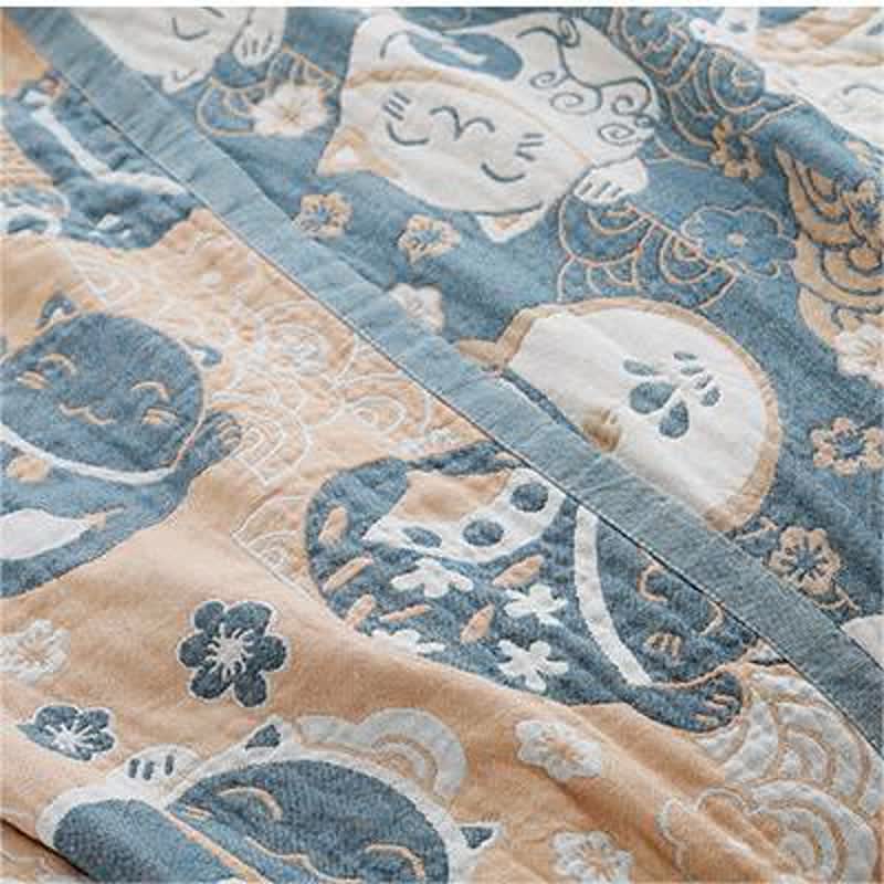 Cat Breathable Cotton Gauze Reversible Quilt - image 9